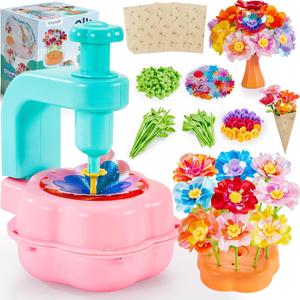 Fabric Flower Bouquets Toys for Girls - Arts & Crafts Gift for Kids Ages 4-9, Mess-Free Fun, Build Your Own Bouquet, DIY Flower-Making Craft Toy Kit, Creative Birthday Gift for Girls