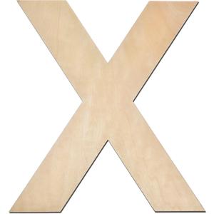 12 Inch Wooden Letter X, 1/4 Inch Thick Large Unfinished Wood Letter for Home Wall Decor, DIY Crafts