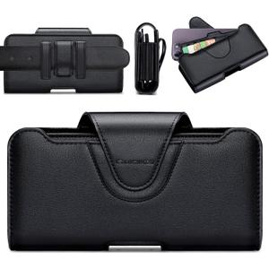 Dual Phone Holster for iPhone 15 14 13 12 11 Pro Max Series with Separate Card Holder, Dual Phone Case for Two Phones for S22 Plus/S21 Plus/S20 Plus (Black)