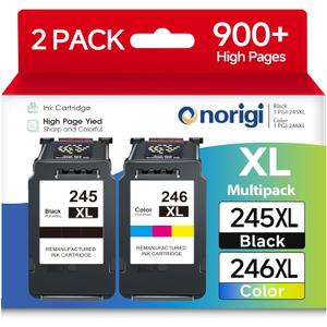 245XL 246XL Ink Cartridges for Canon Ink 245 and 246 PG245 CL246 XL Black Color Combo 243 244 for PIXMA MX490 TR4520 TS3322 TR4522 TR4500 TS3122 TS3300 MX492 MG2522 TS3100 TS3320 Printer (2 Pack)