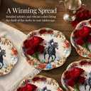 3 x Fancy Land Derby Day Oval Paper Plates Disposable Kentucky Horse Racing Platters Race of Roses Themed Tableware Dinnerware for Birthday Party Decorations 10 x 12 Inches 24Pcs
