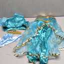 Arabian Princess Fancy Costume for Girls Halloween Dress Up (3T, Wig Blue Set)