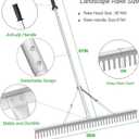 Landscape Rake 36 Inch Head, Leaf Rakes for Lawns with 67 Inch Handle,Aluminum Yard Tool for Loosening Soil, Landscaping Lawn Care , Lake Garden Pond and Beach Care