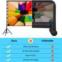 TOWOND Projector Screen and Stand, 180 inch Outdoor Projector Screen 15 FT Large Projection Screen, Portable 16:9 4K HD Rear Front Movie Screen with Carry Bag Wrinkle-Free Design for Backyard Theater