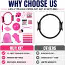 Pilates Kit for Women 17 Pieces Premium Pilates Equipment Set with Magic Circle Ring, Yoga Ball, 5 Resistance Bands, Stretching Strap & More | Full Body Toning | Fitness Gift for Her