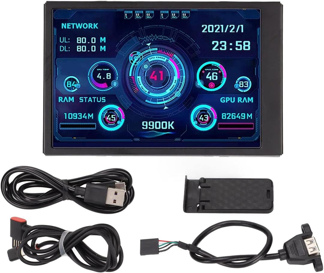 3.5in IPS USB Mini Screen, PC Temperature Display AIDA64 CPU Data Monitor Sensor Panel, Computer Temp