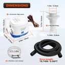 1100 GPH Automatic Boat Bilge Water Pump 12V, 1-1/8 Inch Dia Bilge Pump Plumbing Kit with 6FT Hose, 2 Clamps, Thru-Hull Fitting, Ideal for Fishing Boats, Cruisers, Runabouts, Yachts