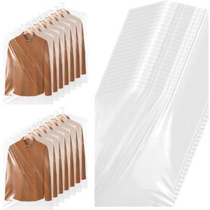 60 Pcs Dry Cleaning Bags, 35.4 x 23.6 In Clear Plastic Garment Bags for Coat Shirt Dust-Proof Clothing Storage Bag for Home, Dry Cleaners, Travel