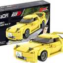 dOMOb Mazda RX-7 FD3S Yellow  Initial-D 25-th Anniversary  CaDA Bricks Toys for 8+ Age Kids & Adults  Realistic Car Model 1:24 Simulated Build  278 Pieces or Blocks  for Boys, Hobbyist, Collector