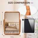 ZOROSY Desk Makeup Mirrors with Wood - Rectangle Wall-Mounted Mirrors Table Mirrors for Living Room Bedroom Birthday Gifts (10.5" L x 7.8" W)