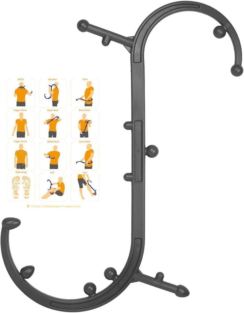 GOHIKING Trigger Point Massager for Neck and Back, Handheld Manual Self Massage Tool, Lower Back and Shoulder Massager, Myofascial Release - Deep Muscle Massage