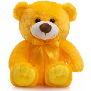 Super Color Teddy Bear Stuffed Animals Plush Toy for Children Girlfriend Family Congratulations Baby Shower Birthday Yellow 14 inch