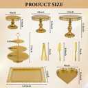 12 Set of Gold Cake Stand, Metal Gold Cupcake Stand and Bases para Postres de Mesa, Elegant Gold Dessert Stands for Party and Wedding, Easy to Clean Desert Table Display Set