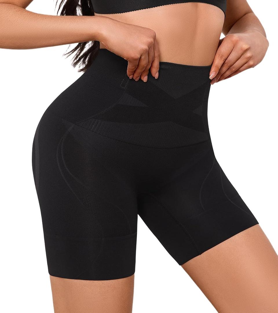 High Waisted Underwear Tummy Control Shapewear Shorts for Women Soft Butt Lifting Body Shaper Under Dress Boyshorts, Large