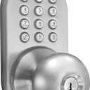MiLocks DKK-02SN Indoor Electronic Touchpad Keyless Entry Door Lock, Satin Nickel (1 Pack)