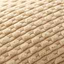 Pack of 2 Soft Corduroy Decorative Pillow Covers 12 x 20 Inch Boho Striped Rectangle Pillow Covers Farmhouse Home Decor for Sofa Couch Bedroom Khaki