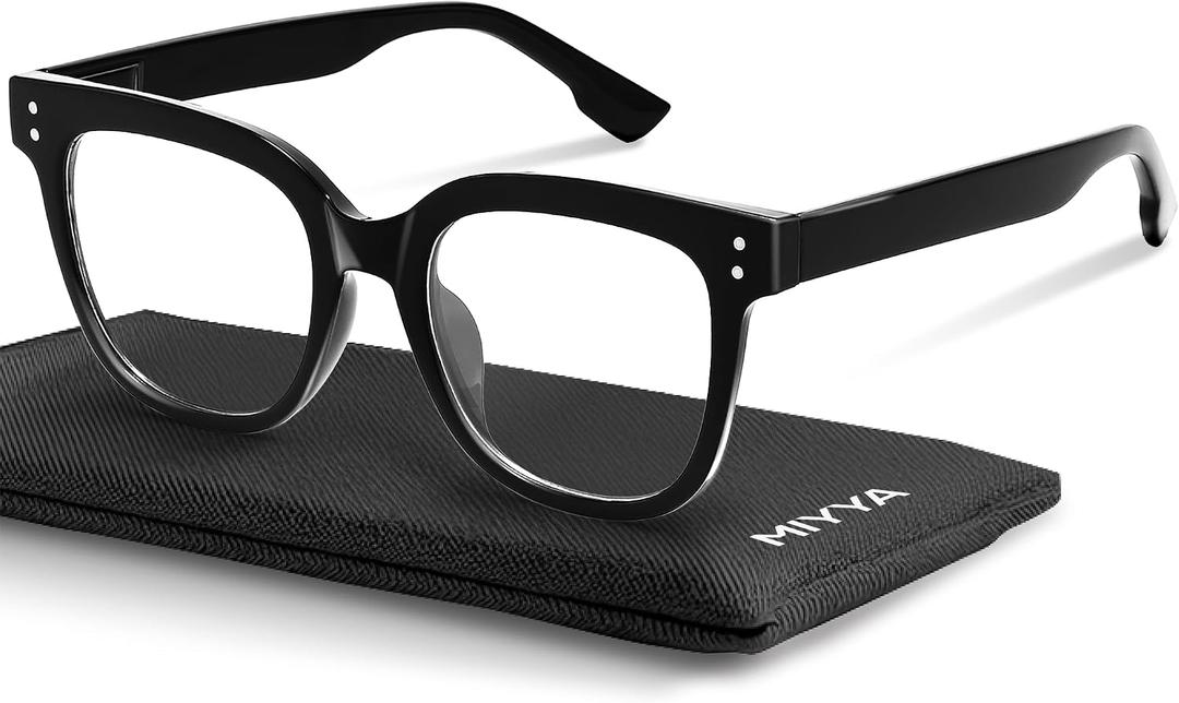 miyya Blue Light Glasses for Women & Men Oversized UV & Blue Light Blocker Chunky Frames, Stylish Eyewear Accessories