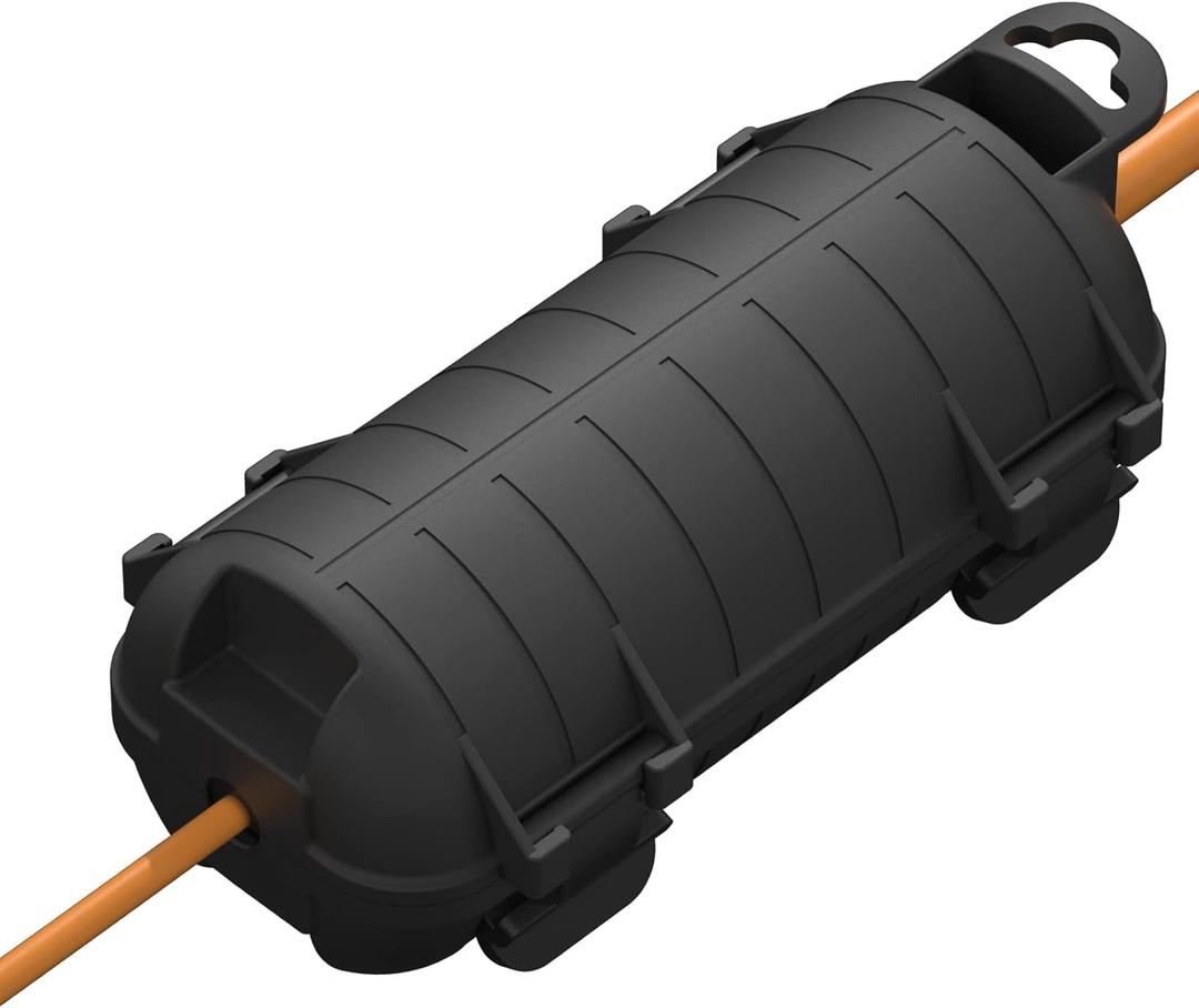 Extension Cord Cover Outdoor, Cord Connector Protector IP54 Water-Resistant, Indoor Electrical Safety Box for Plug Outlet Tool Holiday Light Black