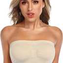 ANGOOL Strapless Bras for Women Wirefree Non-Slip Tube Top Invisible Bralette Seamless Padded Bandeau Bra, XXL