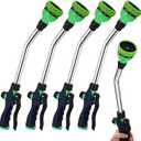 4 Pcs 17.7 Inch Metal Watering Wand Heavy Duty Garden Hose Wand Long Garden Hose Nozzle Sprayer with 8 Adjustable Spray Patterns and Water Current Control for Plant Basket Shrub Garden Lawn