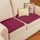 Collections Etc Quilted Waterproof Seat Protector - Set of 2 - Machine Washable, Use for Indoor or Outdoor Seating, Burgundy