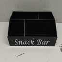 Snack Organizer for Countertop - Acrylic Storage Container With 4 Compartments for Kitchen Cabinet Pantry - Black Snack Bar Station