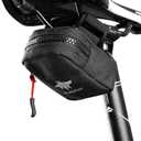 WOLFILIST Compact Cycling Saddle Bag - Fits Under Bike Seat for easy storage - Road Bike & Bicycle Seat Bag - Tiny Durable & Water-resistant (Standard)
