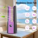 KONSIDEN Desk Fan, 13 Inch Portable Bladeless Fan, Small Quiet Table Fan with 60Oscillating, 9 Speeds & 9H Timer, LED Display, Button Control, Easy to Clean, Personal Desktop Fan for Bedroom, Office