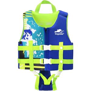 Gogokids Toddler Swim Vest, Premium Swim Vest for Kid Swimming Jacket for 30-40-50-60-70-80 Lbs Girls and Boys, Toddler Floaties Swimming Aid with Dual Safety Strap for 2-9 Years in Pool/Puddle/Beach