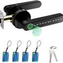 Fingerprint Door Lock Biometric Door Knob with Keypad Keyless Entry, Door Locks for Bedrooms, Home Hotel Office Apartment Black