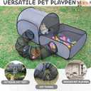 Tailtastic Dog Playpen with Surround Tunnel, Outdoor/Indoor Cat Playpen with Breathable Soft Sides, Tailtastic Cat Enclosure Tent for Small Animals, Portable Cat Tent with Carry Bag (Large)