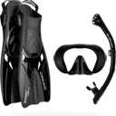 Cressi Musa Explorer Snorkel Set - Lightweight and Easy to Use - Mask, Snorkel, and Tonga Fins- Designed in Italy by Cressi (Black), Size: Large/X-Large