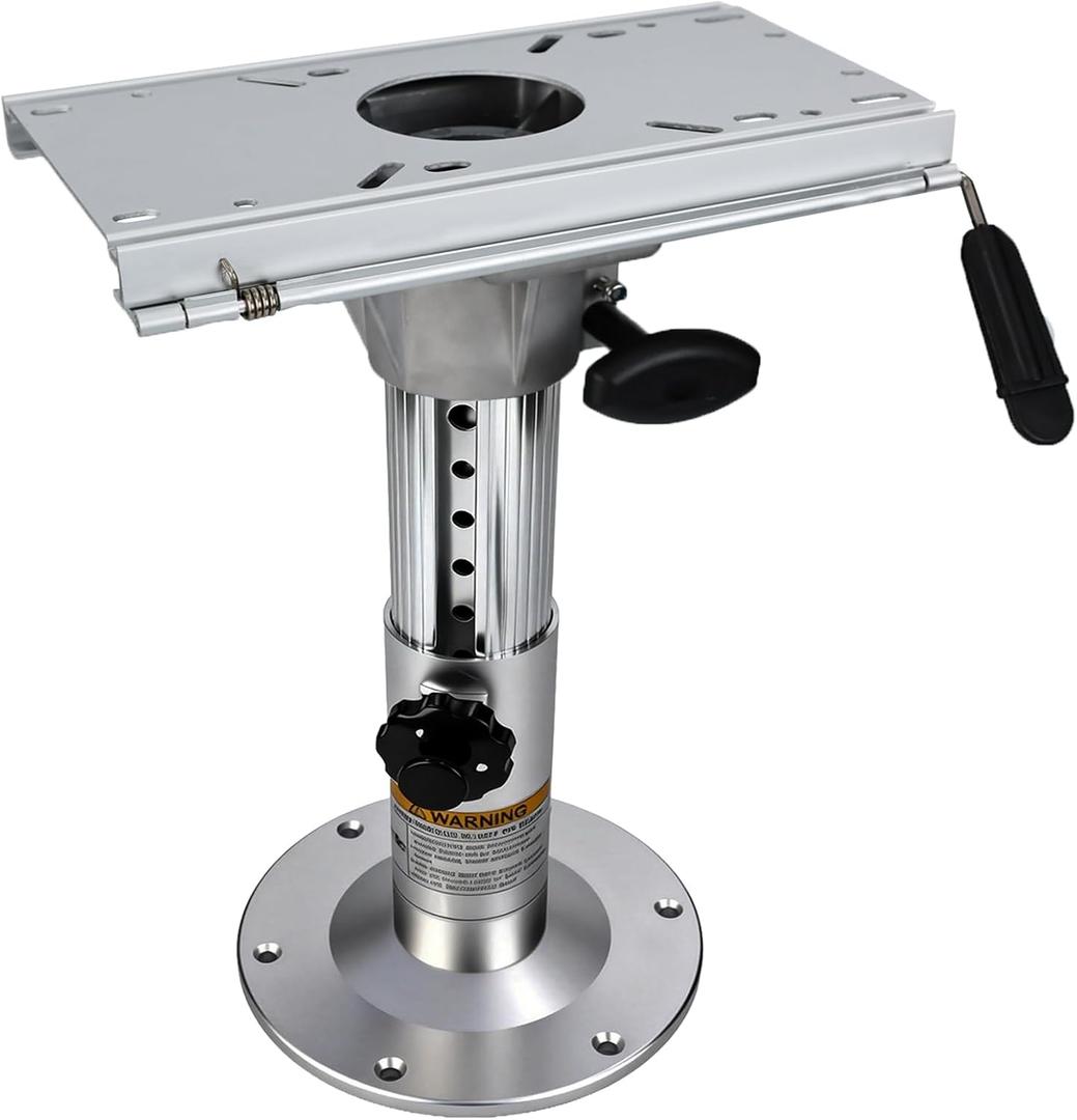 Adjustable Boat Seat Pedestal for Pontoon Captain Chair,13 to 19 Inch Adjustable Height Locking Swivel Boat Seat Base Pedestal,Corrosion Resistant Aluminum Boat Seat Mount Base for Fishing Bass Boat