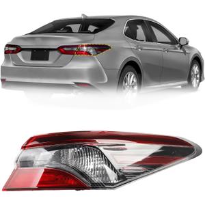 Dasbecan Passenger Side Tail Light Compatible with 2021-2023 Toyota Camry Outer Rear Right Lamp With Wiring Harness Replaces# 81550-06A20 TO2805159 (Halogen Type)