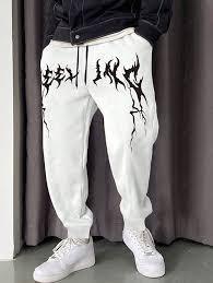 Men's Gothic Strange Printed Thermal Fleece-lined Slant Pocket Drawstring Jogger Pants
 XXL