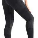 Fisoew Womens Ribbed Seamless Leggings High Waisted Tummy Control Workout Full Length Yoga Pants (X-Large, Dark Grey)