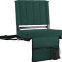 SPORT BEATS Stadium Seats with Back Support Bleacher Chairs with Back and Cushion Thick Padded Bleacher Seats Includes Shoulder Strap (Huntergreen)