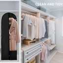 Garment Bags Covers,Hanging Clothes Bag, Suit Cover Bags with Clear Window for Hanging Closet Clothes Storage and Travel (Black, 60x180 cm)