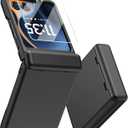 for Motorola Razr 2025 Case, Built-in Outer Screen Protector & Hinge Protection, Slim Fit Hard Full Body Shockproof Phone Cover for Moto Razr 2025, Black