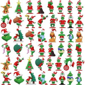 48Pcs Mini Christmas Collectible Dolls Figurines,Christmas Tree Hanging Ornament Gifts for Xmas Goodie Bag Stuffers Winter New Year Holiday Party Favors Decorations