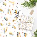 3 x Mpanwen Construction Wrapping Paper for Boys Kids, 12 Sheets Truck Gift Wrap Tractor Wrapping Paper for Christmas Birthday Holiday - 20 x 29.5 Inches Per Sheet