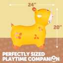 Waddle Bouncy Animal Hopper - Inflatable Hopping Animals, Indoors and Outdoors Fun, Pump Included, Riding Toys for Boys and Girls Ages 2 Years and Up, Yellow Giraffe