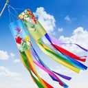 Tatuo 2 Pcs Wind Socks for Outside Heavy Duty 40 Inches Decorative Spring Summer Winter Hummingbird Windsock with Streamers Hanging Decor for Wall Tree Front Patio Lawn Garden
