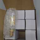 CREATE BRIGHT T6 LED Bulb Dimmable Light Bulbs E12 T25 Clear Glass Tubular Edison Candle Bulb for Ceiling Fan,Pendant,Wall Sconces,Chandeliers,6W,4000K,Pack of 12