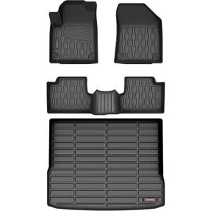 Floor Mats & Cargo Liner Compatible with 2019-2023 Jeep Cherokee (Not for Grand Cherokee) Cargo Mat, Full Set All Weather Protection 1st, 2nd Row Car Liners & Trunk Mat, Black