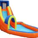 BANZAI Pipeline Water Park Toy, Length: 14 ft 7 in, Width: 9 ft 6 in, Height: 7 ft 11 in, Inflatable Outdoor Backyard Water Slide Splash Bounce Climbing Toy