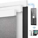 Motorized Blinds with Remote Control, Custom Blackout Smart Shades with Complimentary Solar Panel, Cordless Automatic Roller Shades for Windows (White，34" W x 72" H)