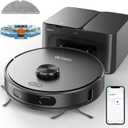 Robot Vacuum and Mop, 3-in-1 Robotic Vacuum Cleaner with 70-Day Self-Emptying Base, 360 LiDAR Navigation, Smart Mapping & Auto-Return, 6000Pa Strong Suction for Pet Hair, Carpets & Hard Floors