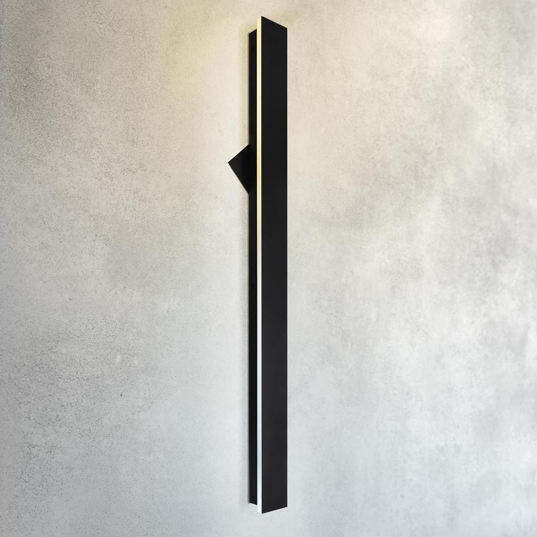 ASD LED 48" Long Wall Mount Light Fixture, Outdoor & Indoor Linear Sconce | 3CCT, Dimmable, Waterproof, Anti-Rust, ETL Listed | 36W 2200LM 3000-5000K 100-277V | Exterior Porch Lighting | Black (48 Inch (1pk))