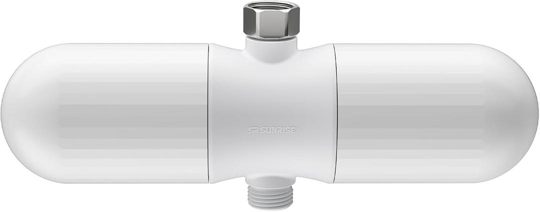 SR SUN RISE Duo Shower Filter - NSF Certified 20-Stage Shower Filter for Hard Water, Water Softener, Removes Chlorine, Heavy Metals, High Flow, Easy Replace Cartridge, Nourish Hair & Skin, Matte White